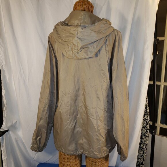 Men's GAP Tan hooded Raincoat/Windbreaker w/Zippered Pockets - M - Picture 3 of 4